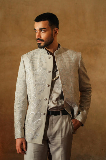 Designer Grey Prince Coat For Men Online